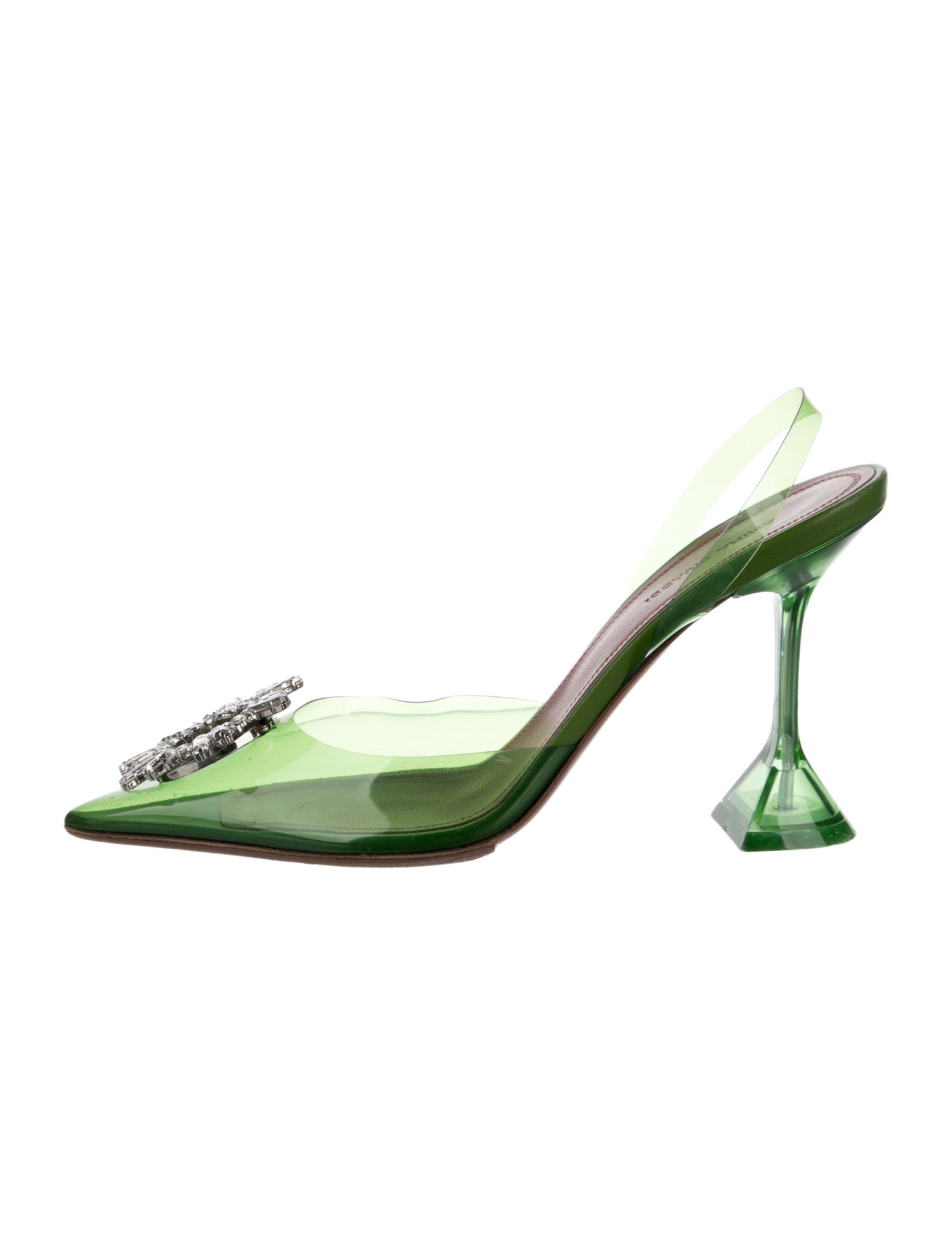 Amina Muaddi Begum Glass PVC Slingback Pumps