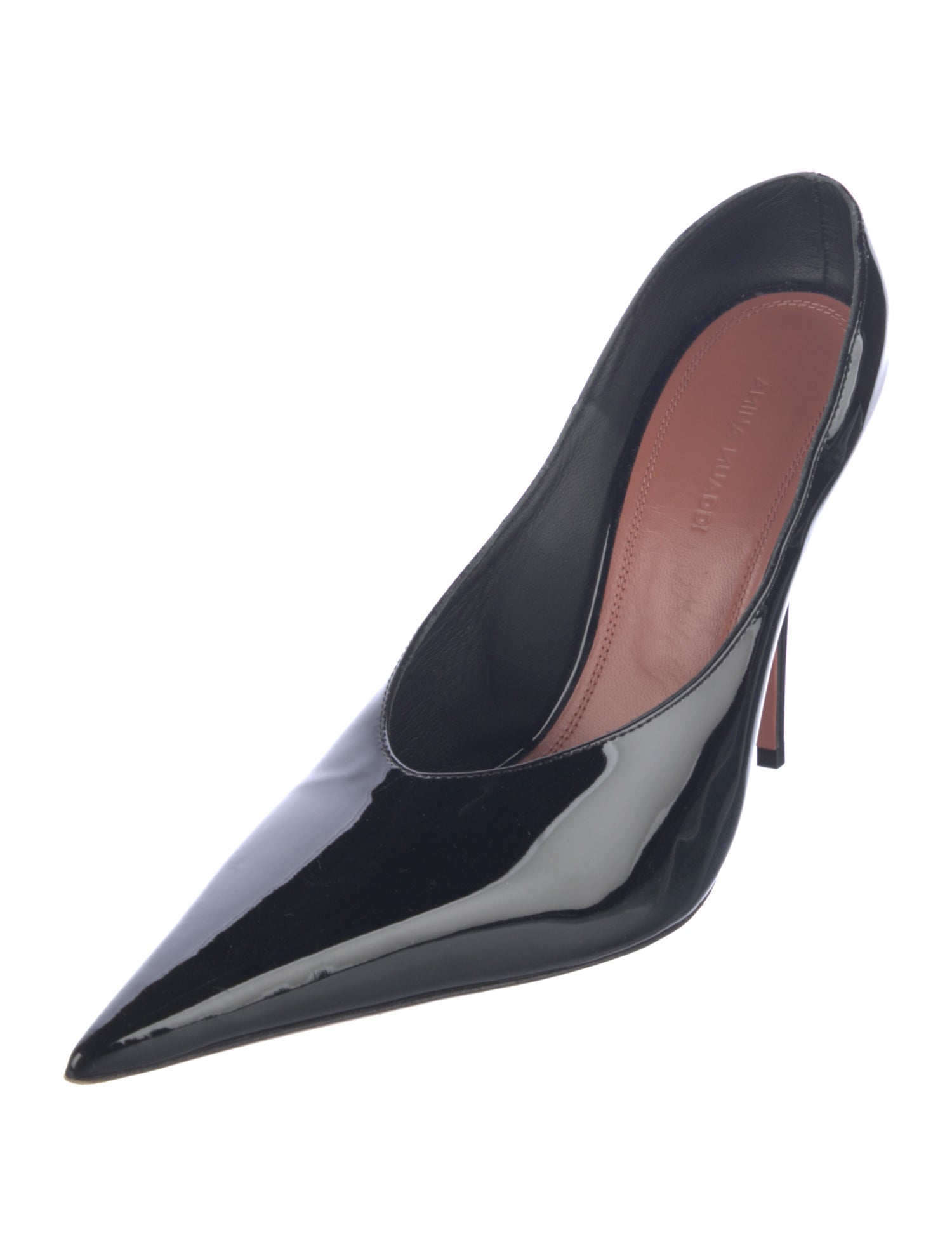 Amina Muaddi Anok Patent Leather Slingback Pumps
