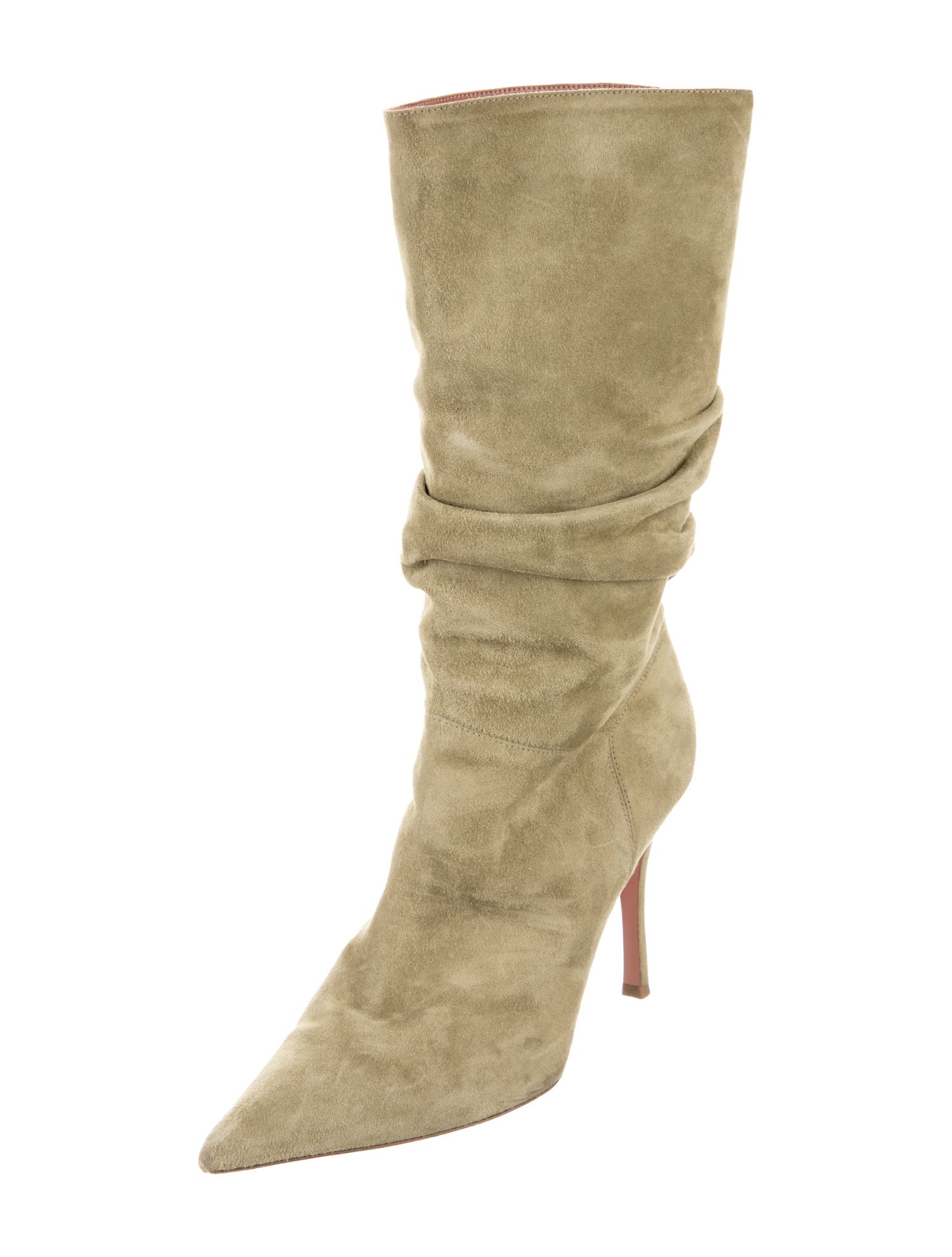 Amina Muaddi Jahleel Bootie Suede Slouch Boots