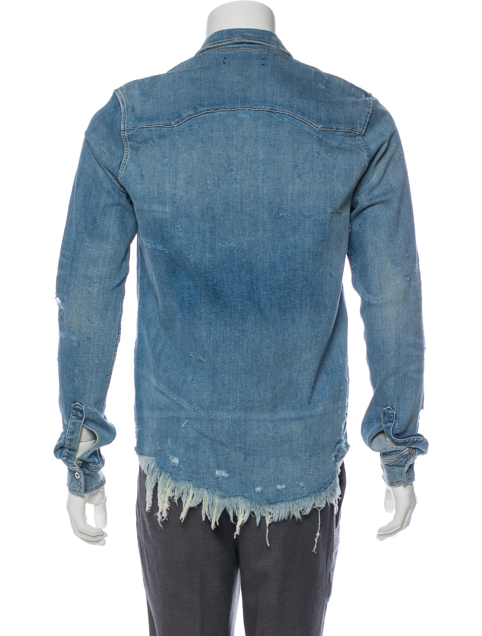 Amiri Distressed Denim Shirt w/ Tags Clothing AMIRI20306 The RealReal
