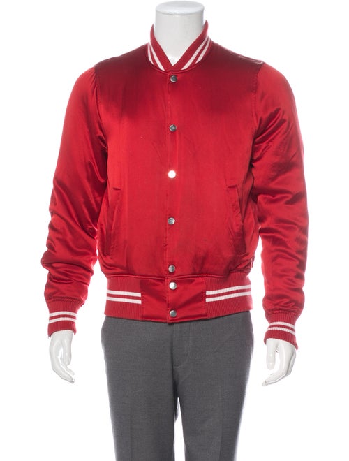 Amiri Silk Bomber Jacket red