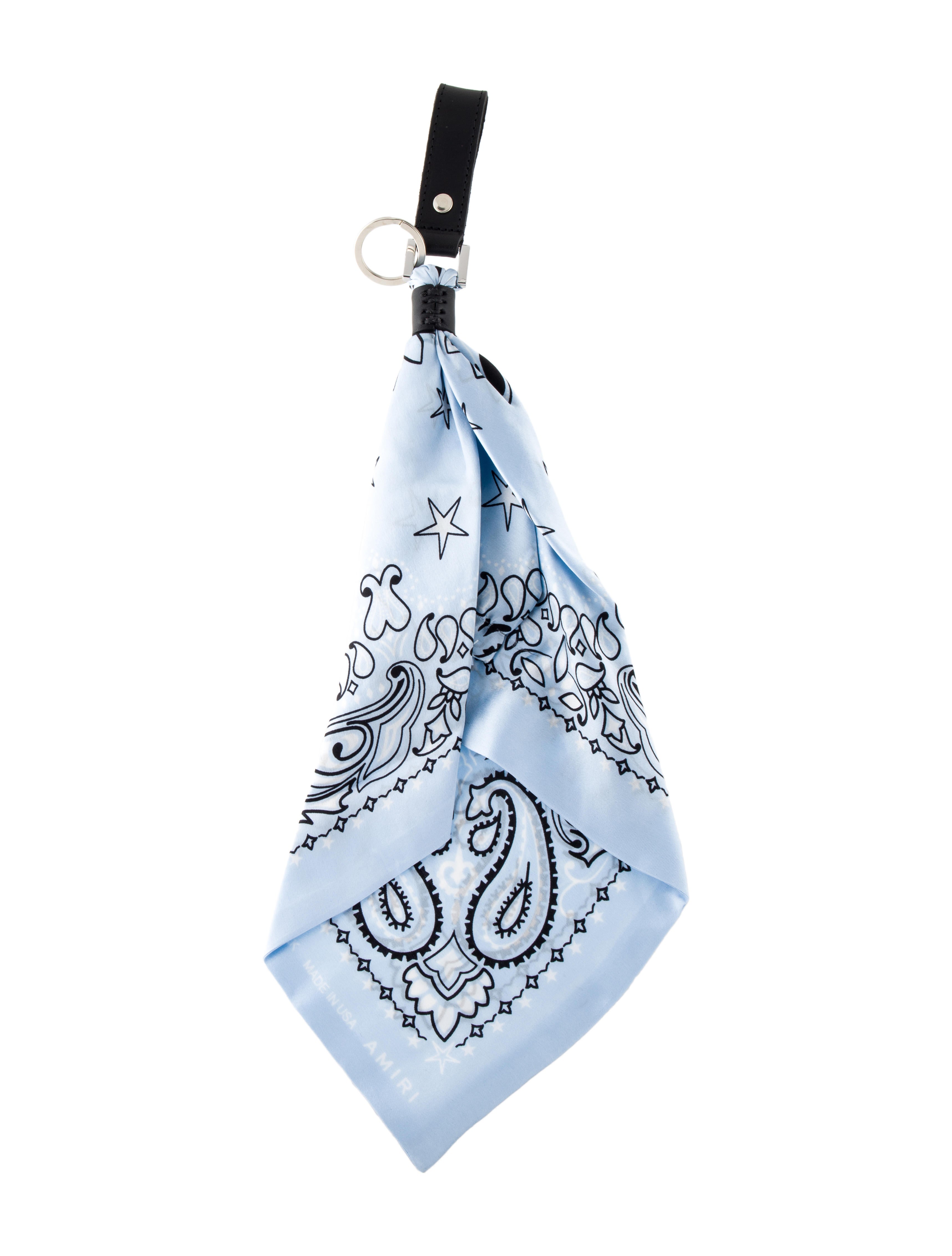 Amiri Silk Bandana Keychain - Blue Keychains, Accessories