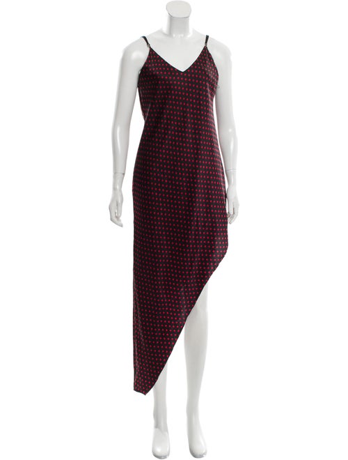 Amiri Polka Dot Silk Dress Black