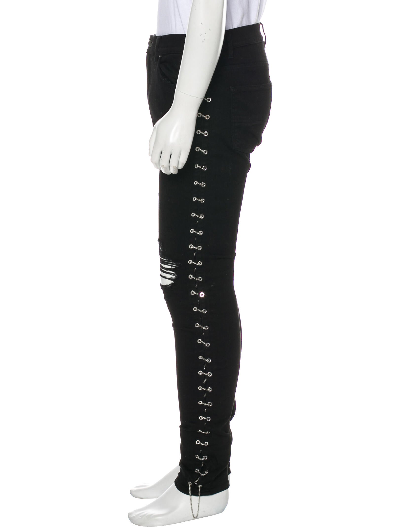 Amiri Chain Link-Accented Jeans - Black 