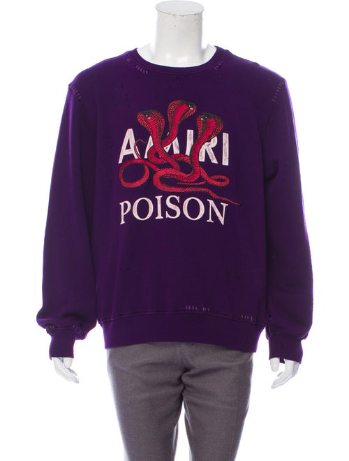 Amiri Distressed Embroidered Sweater violet