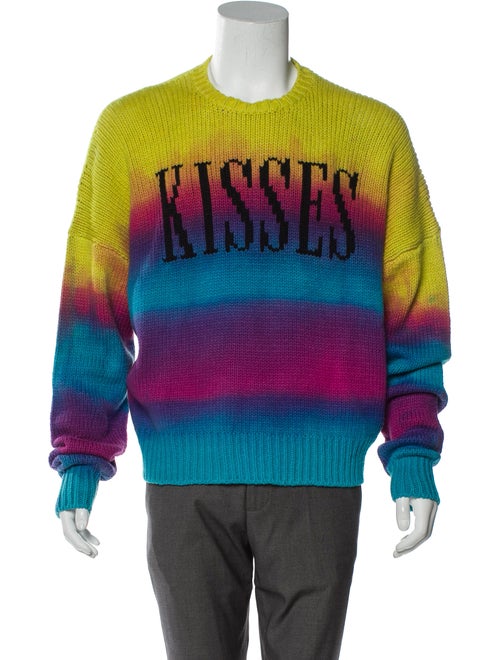 Amiri Kisses Tie-Dye Sweater w/ Tags chartreuse
