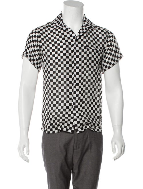 Amiri Silk Checkered Shirt Silk Shirt Black