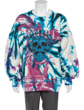 Amiri Tie Dye Skull Crewneck Sweater