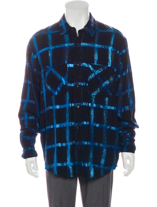 Amiri Metallic Flannel Shirt black