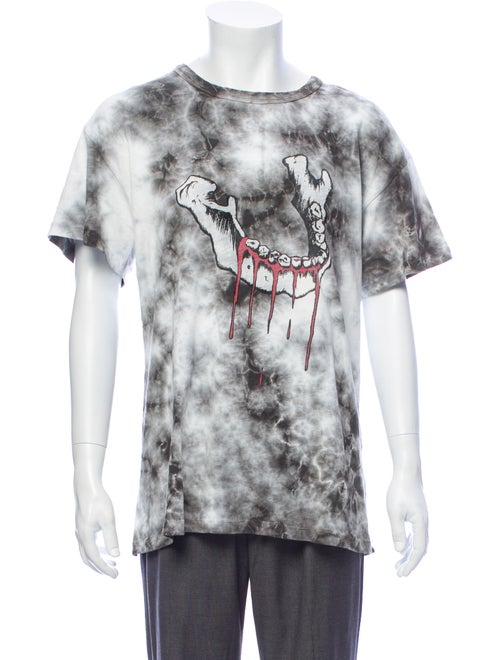 Amiri Tie-Dye Print Graphic T-Shirt grey