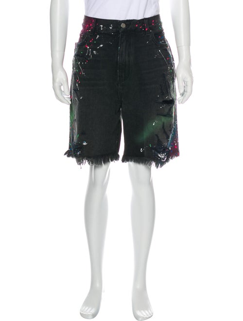 Amiri Paint Splatter Denim Shorts Denim