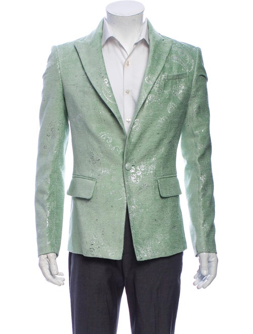 Amiri Paisley Print Blazer Green