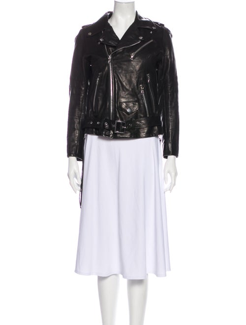 Amiri Leather Biker Jacket Black