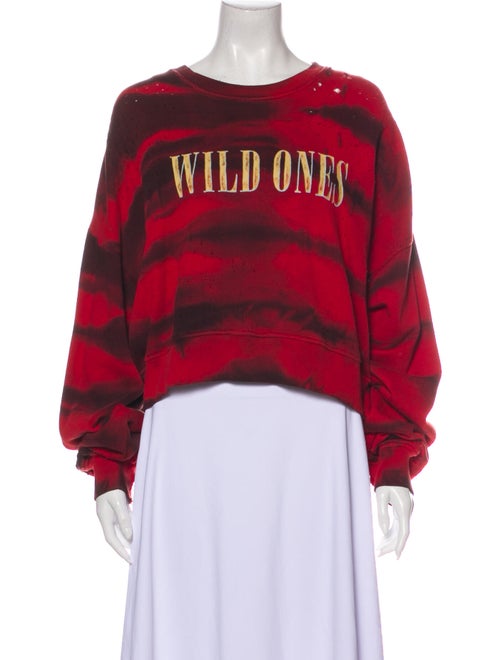 Amiri Graphic Print Scoop Neck Sweatshirt Red