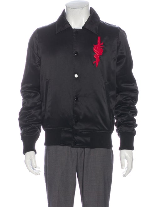 Amiri Silk Graphic Print Jacket Black