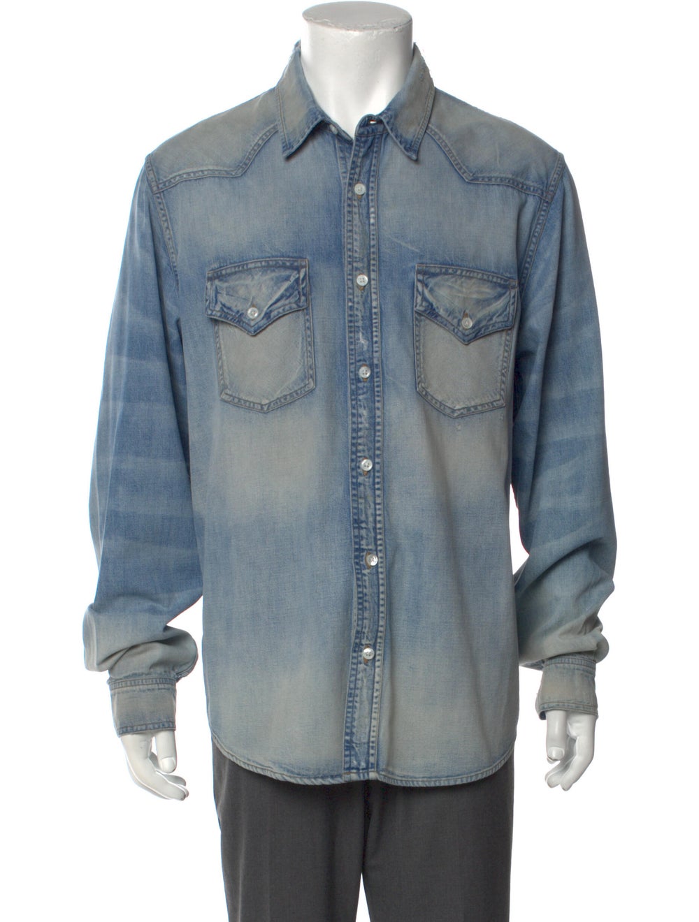 Amiri Long Sleeve Denim Shirt - image 1