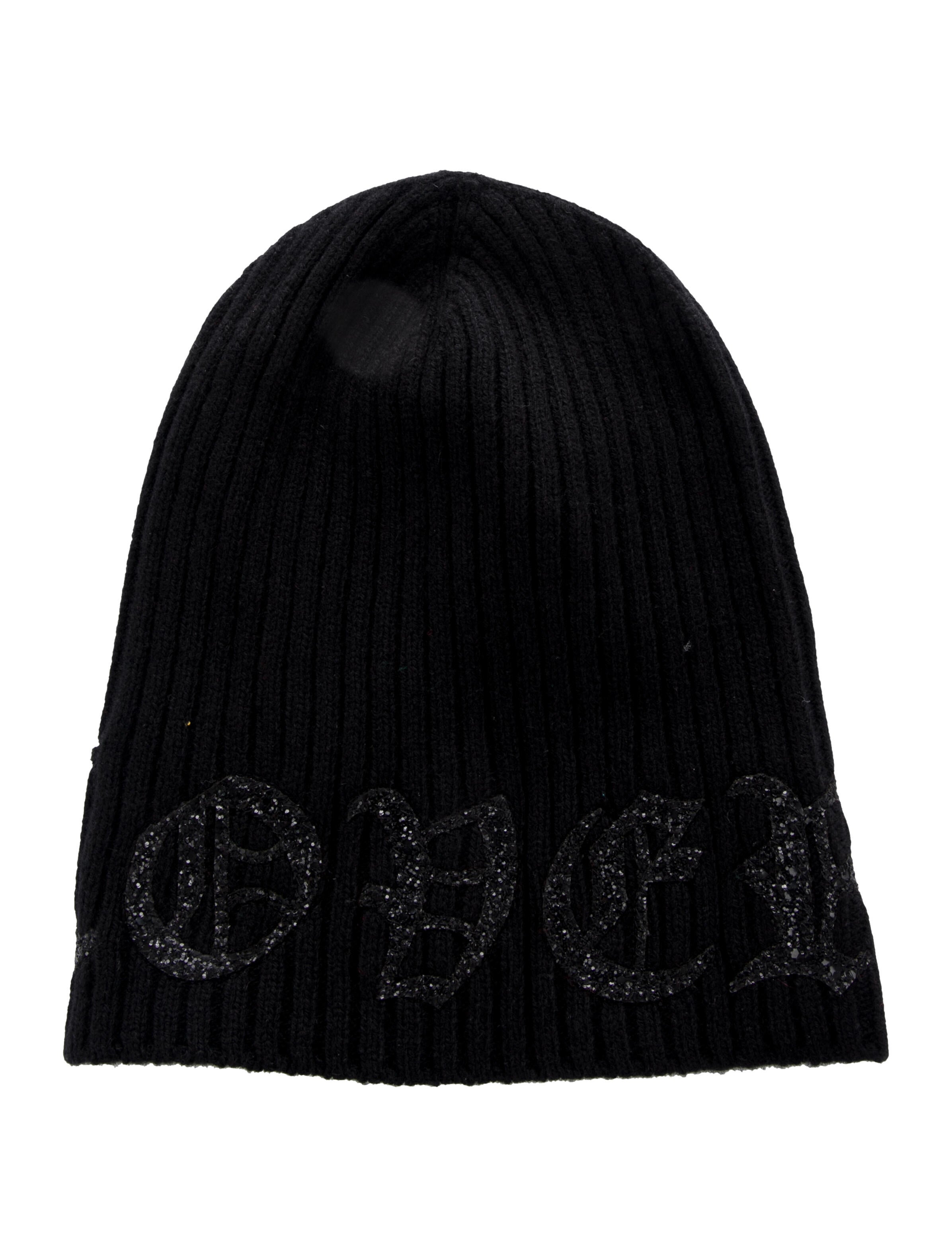 AMIRI ブラック カシミヤ ビーニー Amiri Glitter Cashmere Ribbed Beanie - Black Hats, Accessories