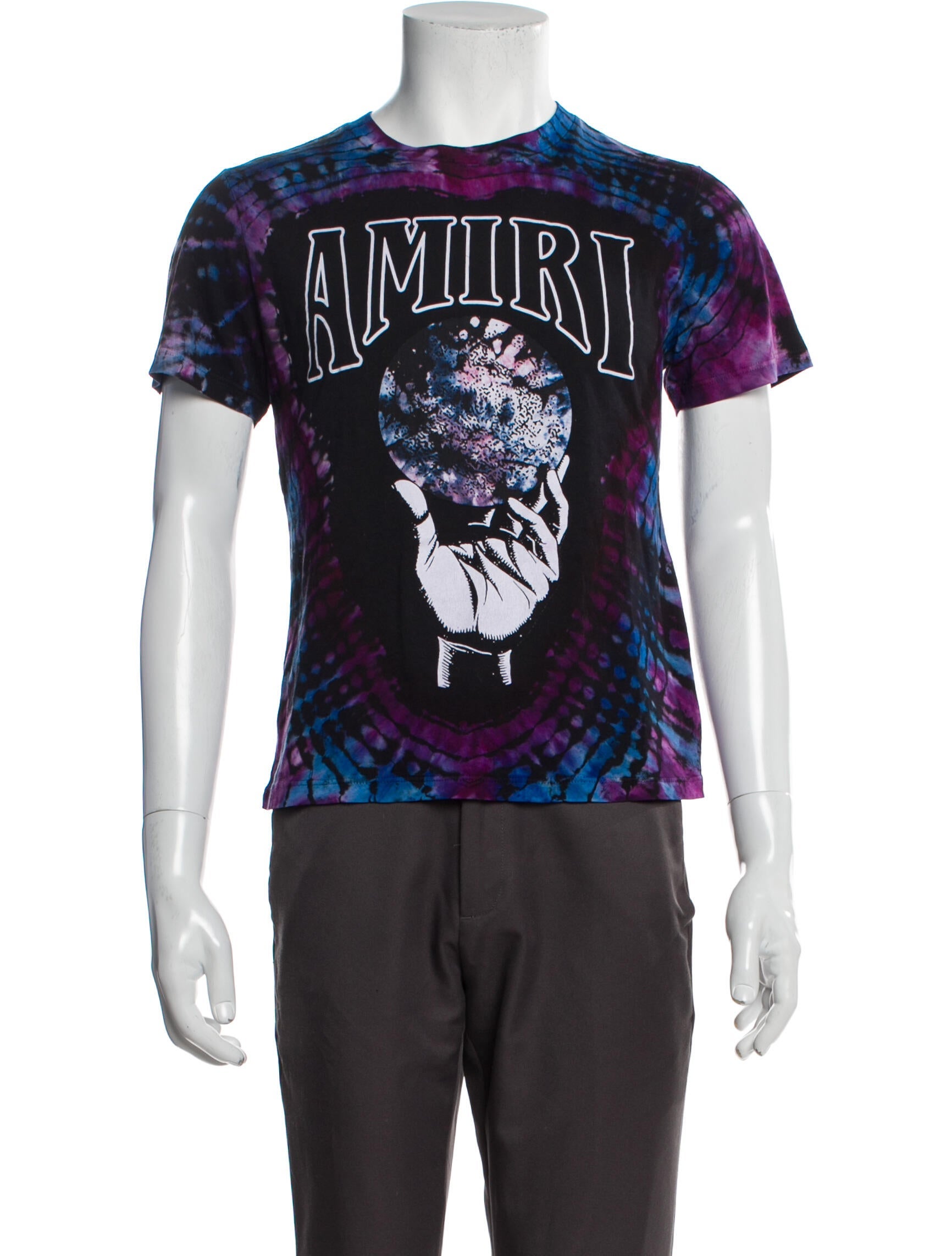Amiri Printed Crew Neck TShirt Blue TShirts, Clothing AMIRI41586