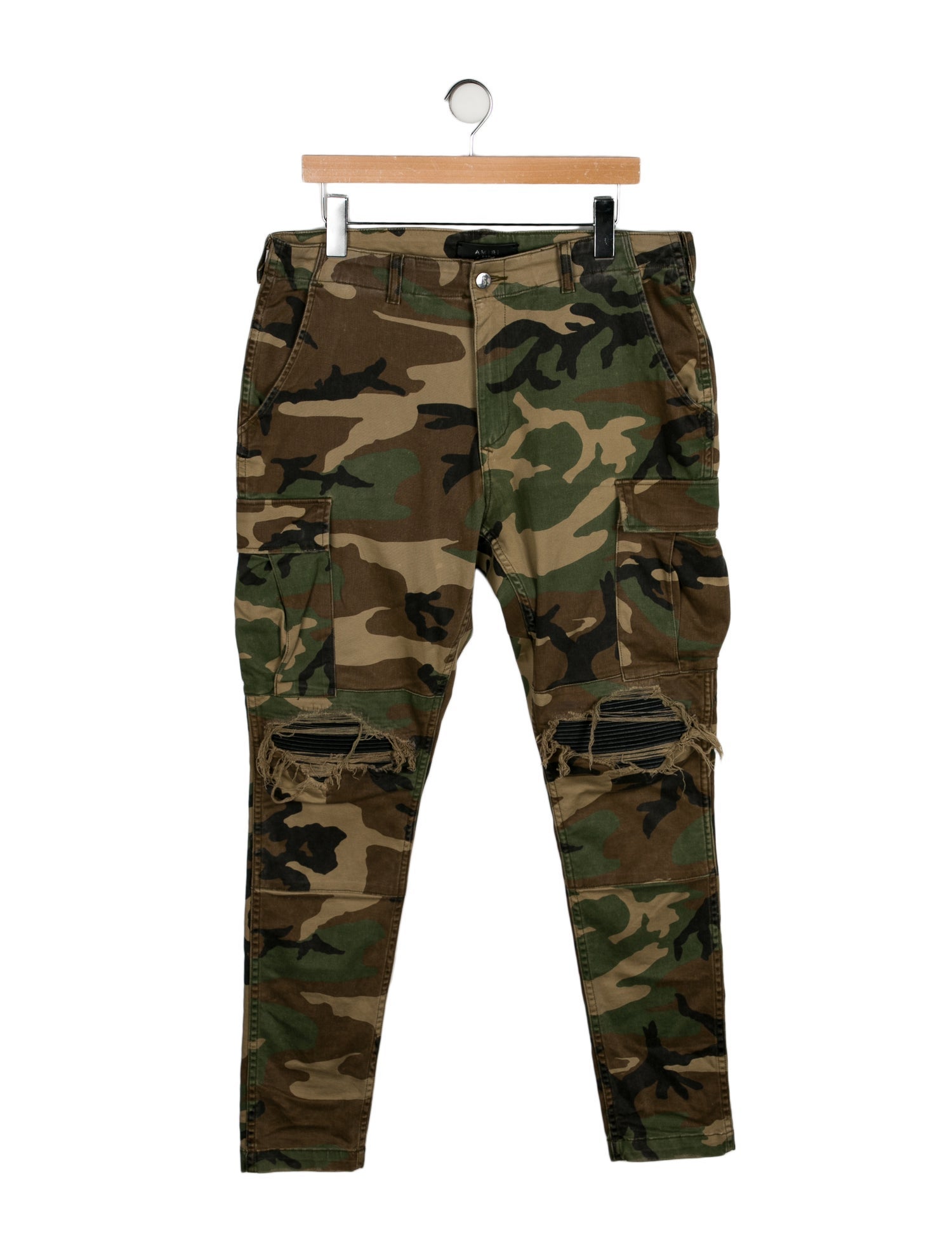 Amiri Printed Cargo Pants Green, 11.5" Rise Pants, Clothing