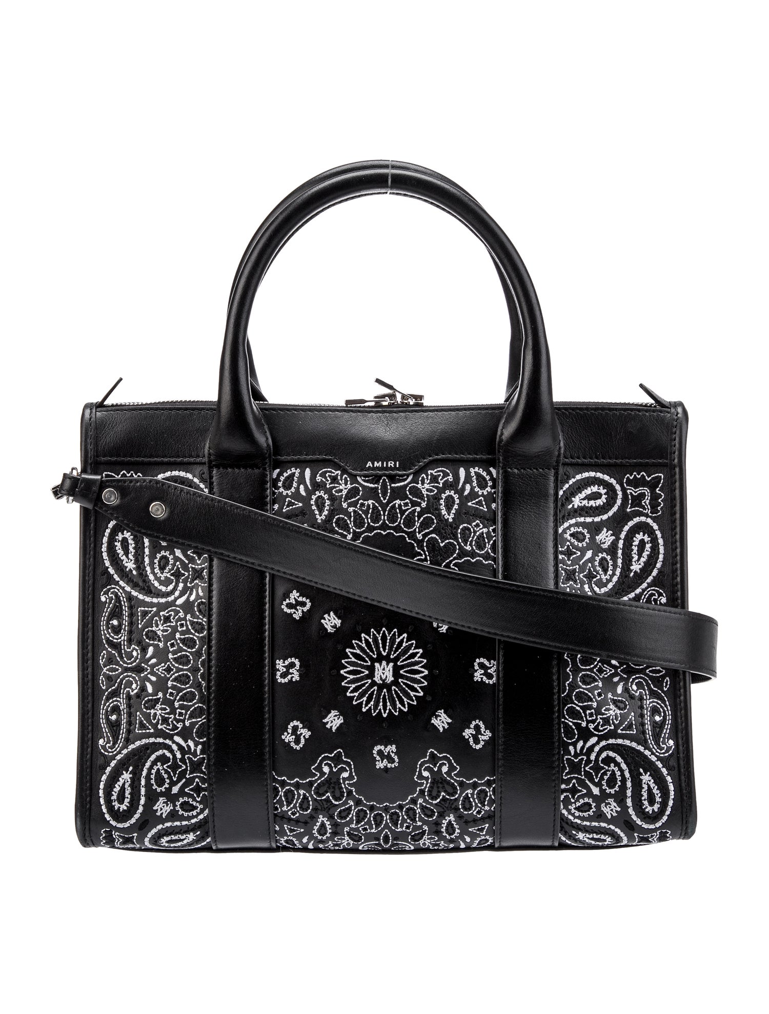 Amiri Leather Bandana Tote Bag - Black Totes, Handbags