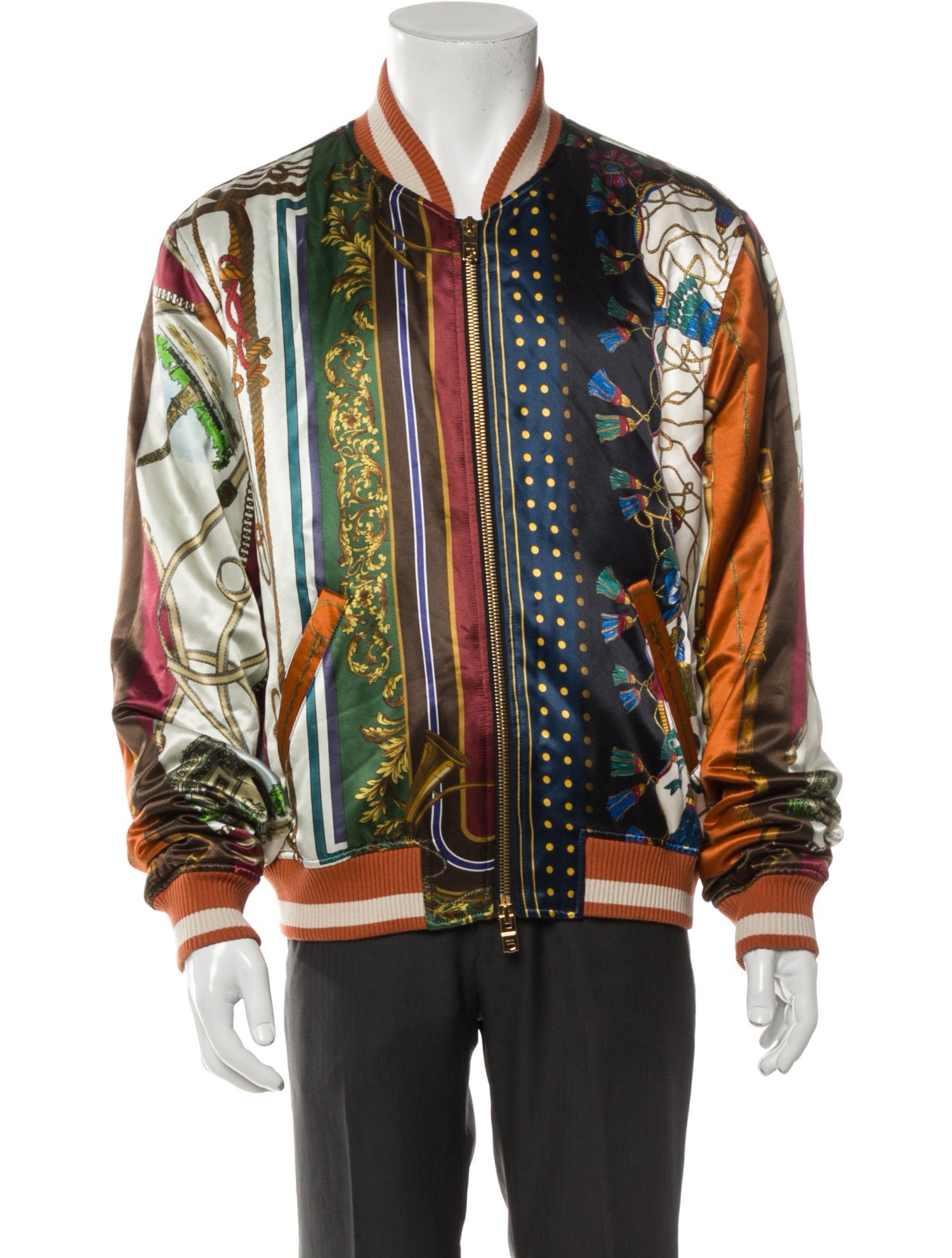 Amiri Striped Bomber Jacket - Neutrals Outerwear, Clothing - AMIRI46346 ...