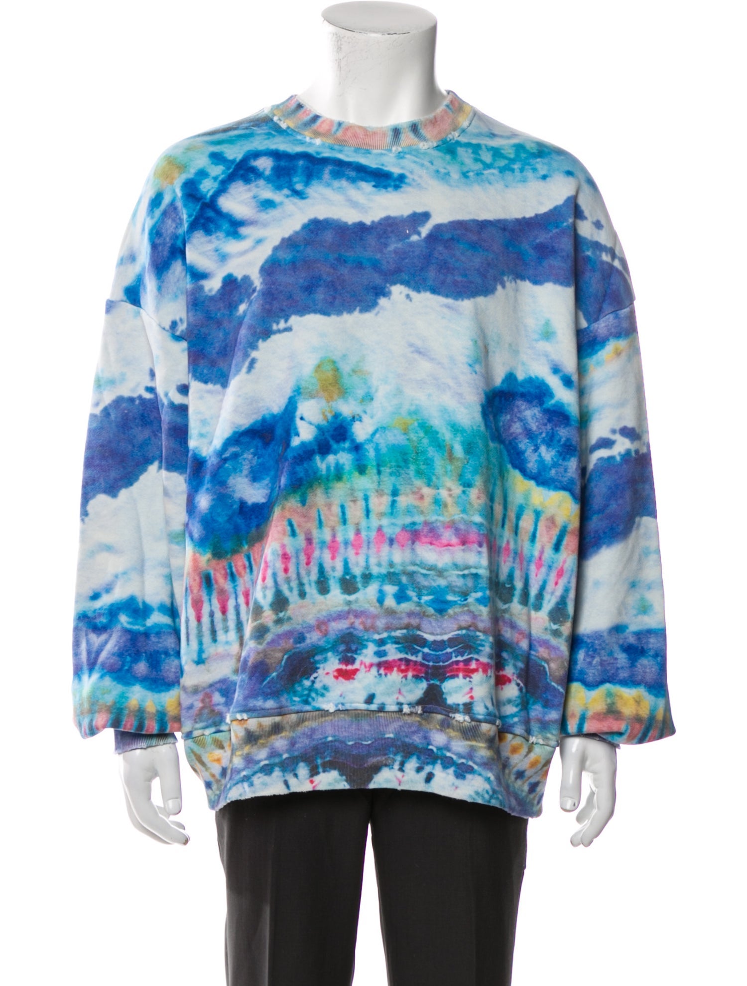 Orange Tie Dye Gathered Waist Sweatshirt - Amirra main image 0