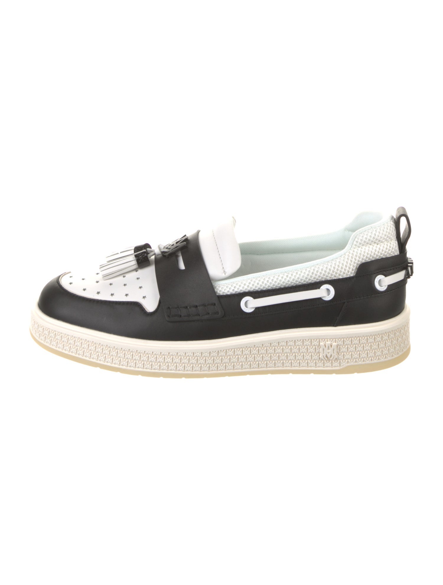 Amiri Leather Colorblock Pattern Boat Shoes - Black Loafers, Shoes ...