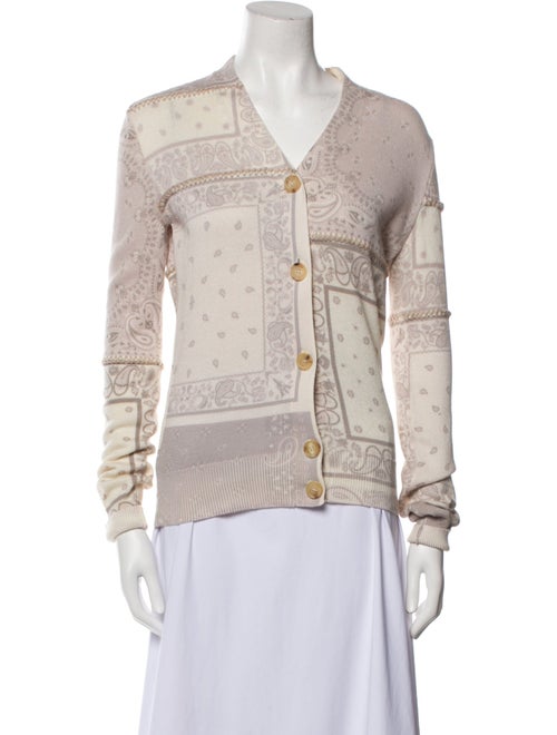 Amiri Paisley Print V-Neck Sweater