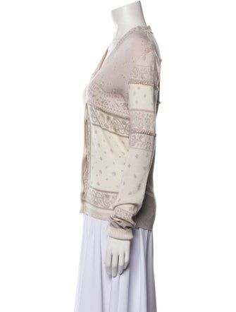 Amiri Paisley Print V-Neck Sweater