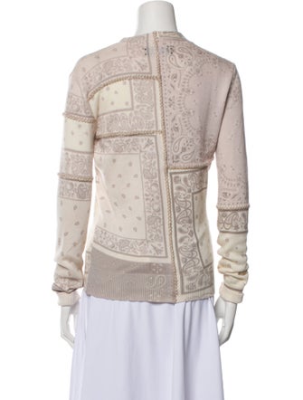 Amiri Paisley Print V-Neck Sweater