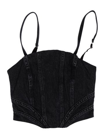 Amiri Tops Square Neckline Sleeveless Crop Top S