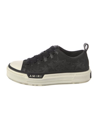 Amiri Leather Glitter Accents Sneakers