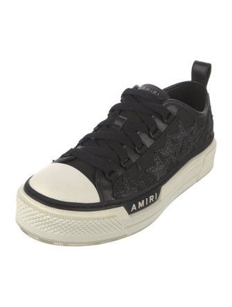 Amiri Leather Glitter Accents Sneakers