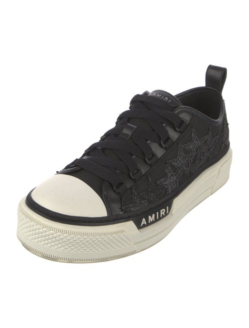 Amiri Leather Glitter Accents Sneakers