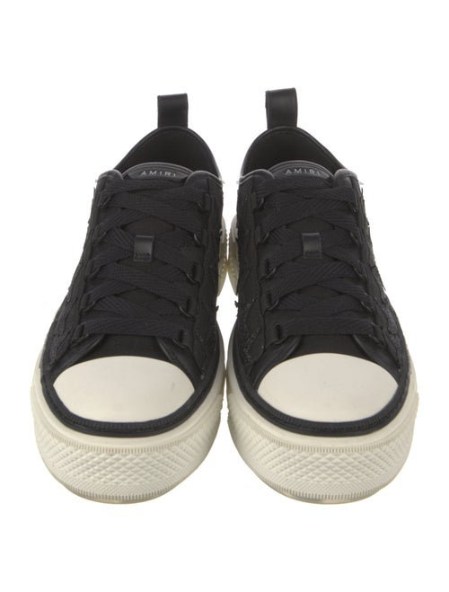 Amiri Leather Glitter Accents Sneakers