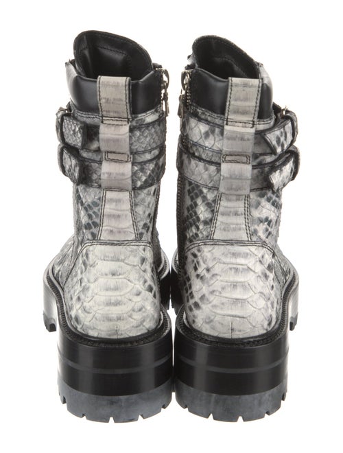Amiri Embossed Leather Animal Print Combat Boots
