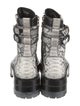 Amiri Embossed Leather Animal Print Combat Boots