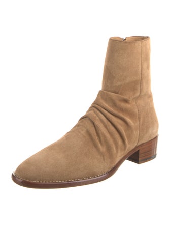 Amiri Suede Pleated Accents Boots