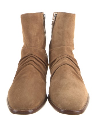 Amiri Suede Pleated Accents Boots