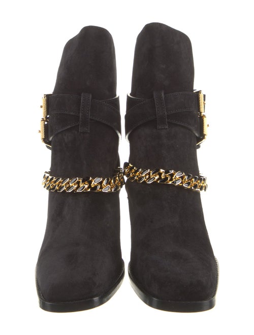 Amiri Suede Chain-Link Accents Moto Boots
