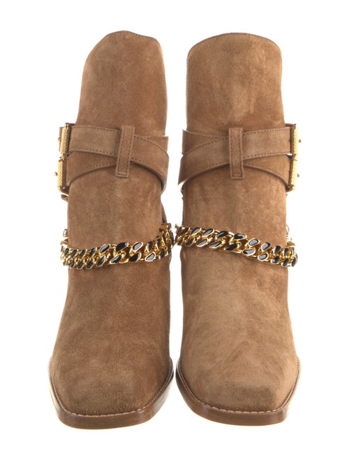 Amiri Suede Chain-Link Accents Moto Boots