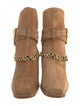Amiri Suede Chain-Link Accents Moto Boots