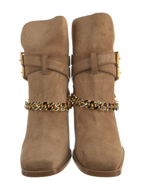 Amiri Suede Chain-Link Accents Moto Boots
