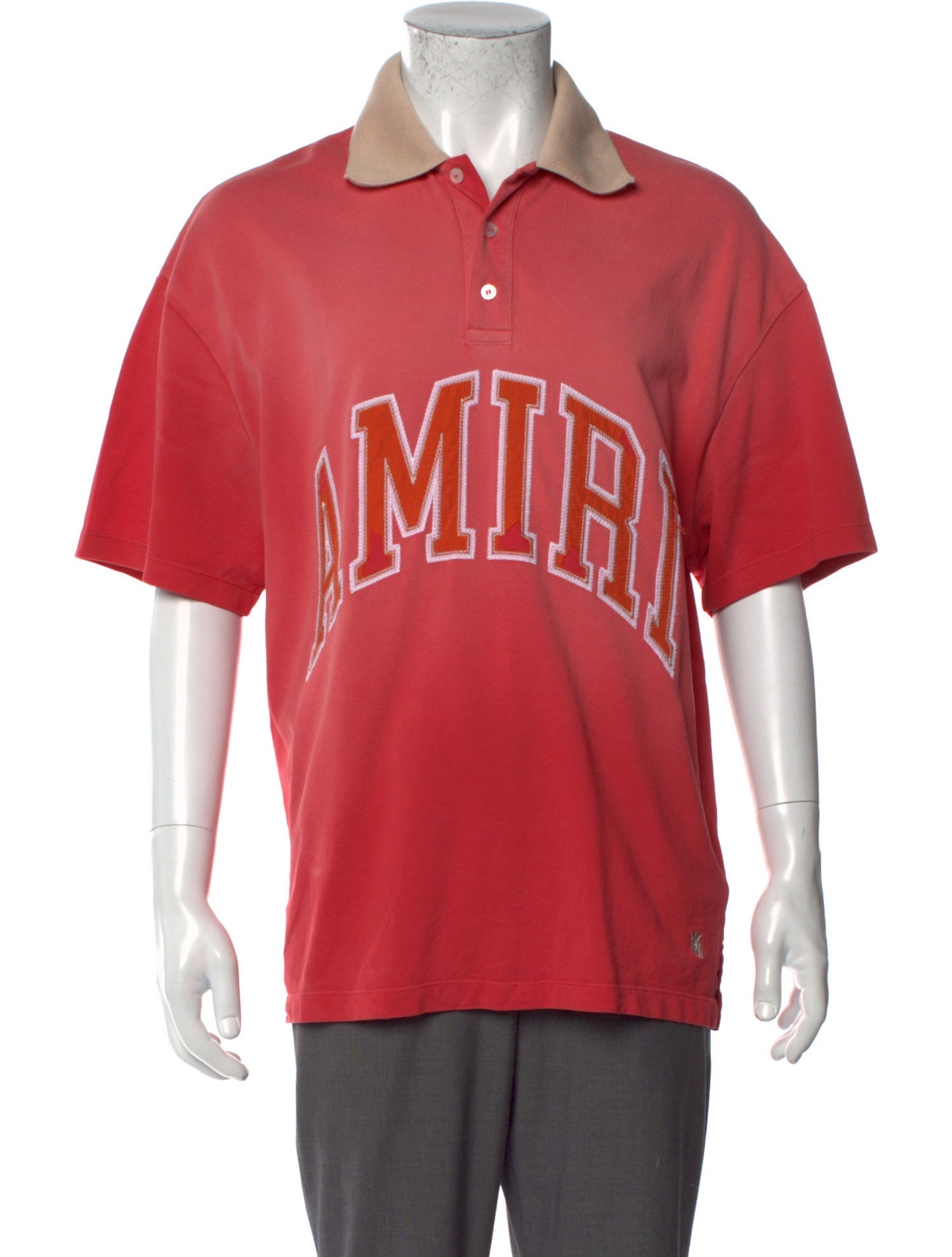 Amiri Graphic Print V-Neck Polo Shirt w/ Tags