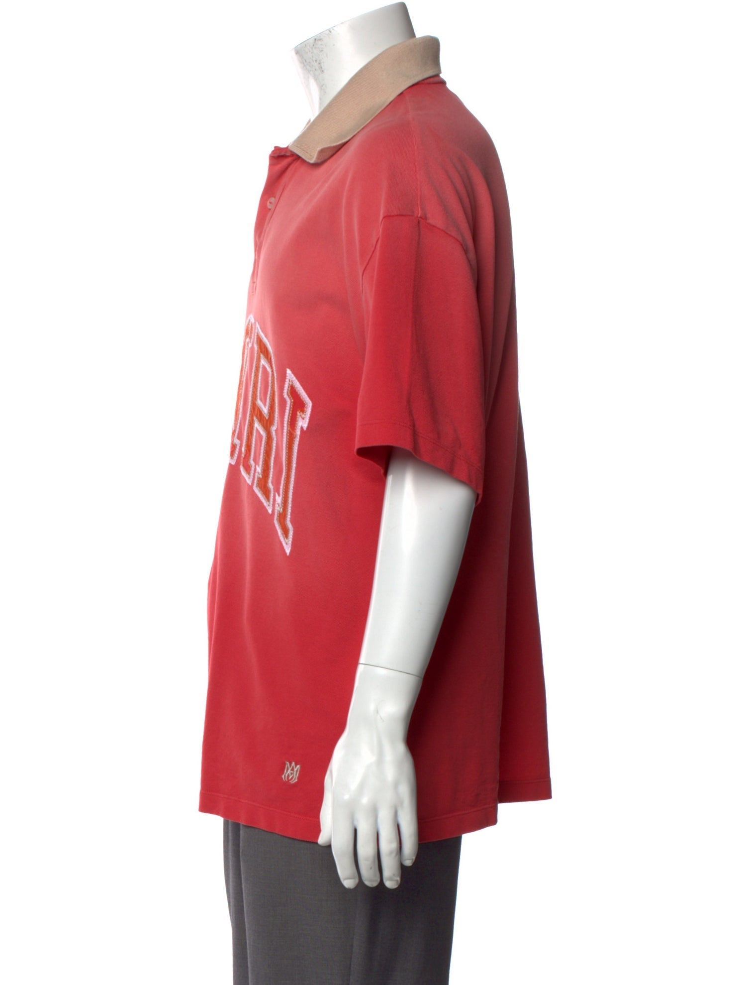 Amiri Graphic Print V-Neck Polo Shirt w/ Tags