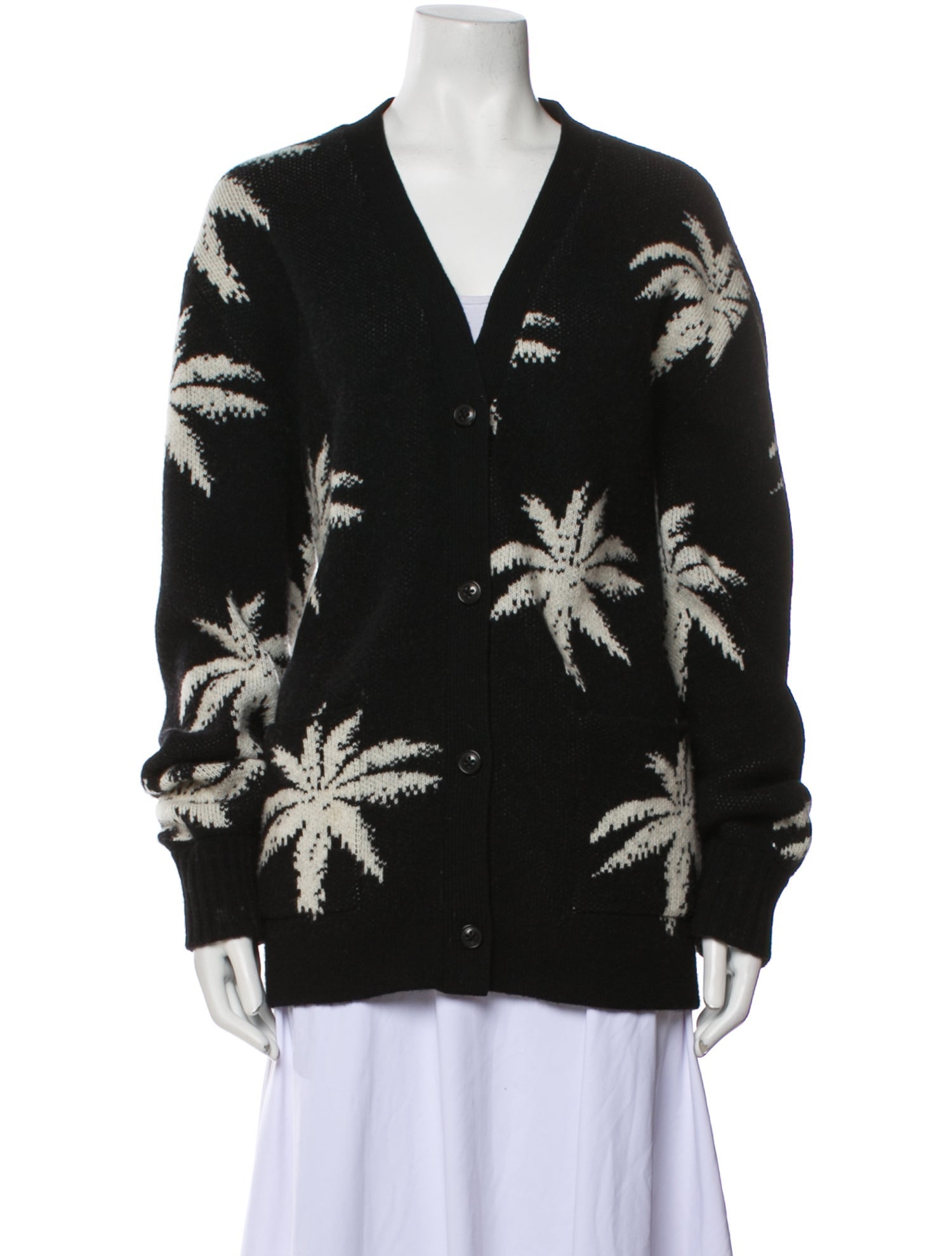 Amiri Cashmere Floral Print Sweater