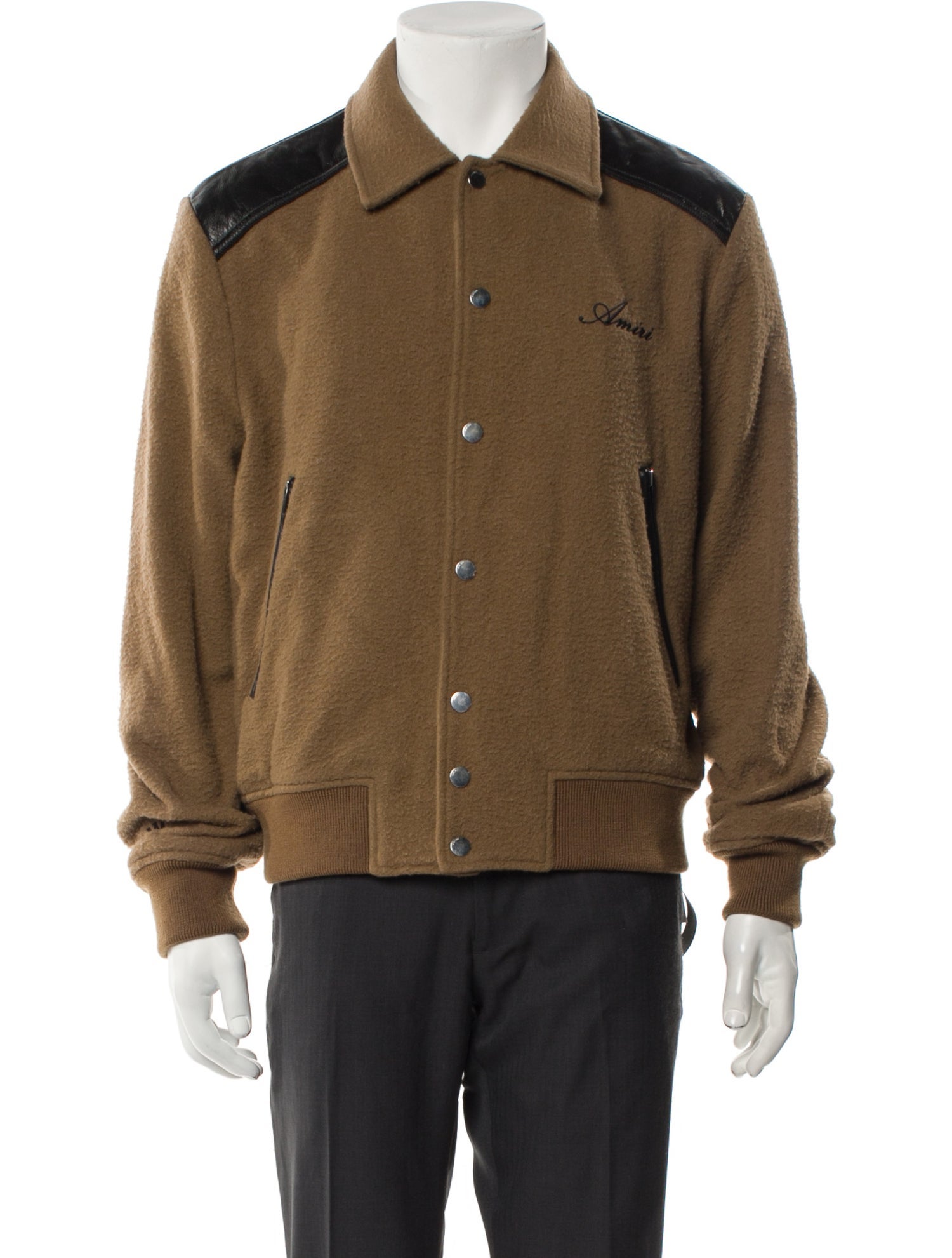 Amiri Wool Colorblock Pattern Varsity Jacket w/ Tags