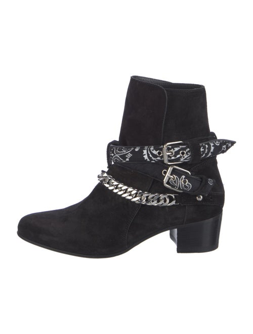 Amiri Chain-Link Accent Suede Moto Boots