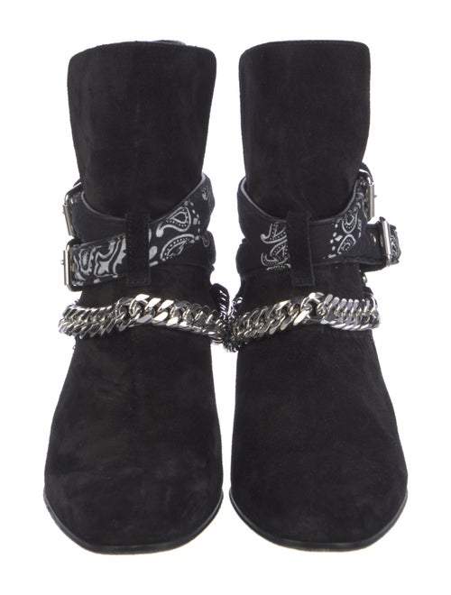 Amiri Chain-Link Accent Suede Moto Boots