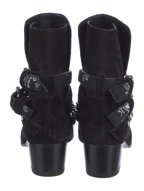 Amiri Chain-Link Accent Suede Moto Boots
